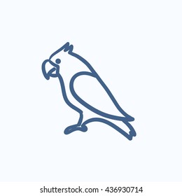 Parrot vector sketch icon isolated on background. Hand drawn Parrot icon. Parrot sketch icon for infographic, website or app.
