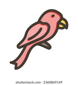 Parrot Vector Thick Line Filled Colors Icon For Personal And Commercial Use.

