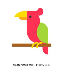 Parrot vector, tropical related flat design icon