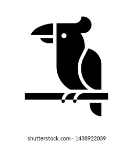 Parrot vector, tropical related solid design icon