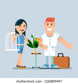 parrot in a veterinary clinic