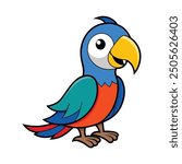 Parrot white background vector illustration
