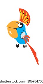  parrot,cartoon vector picture isolated on white