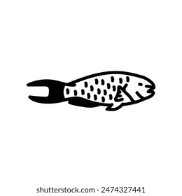 Parrotfish Glyph Icon, Vector illustration