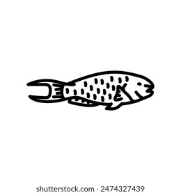 Parrotfish Outline Icon, Vector illustration