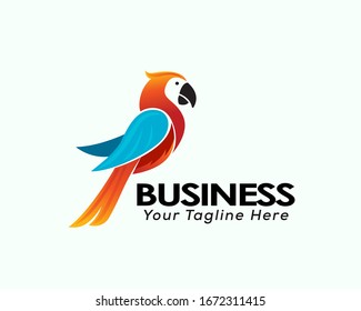 Parrots art look manly logo design inspiration