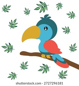 Parrots cartoon vector illustration. cute clip art for animal theme.