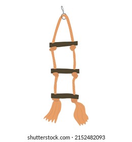 Parrots goods and supplies. Pets ladder. Birds accessories, stuff.  Flat vector illustration isolated on white background