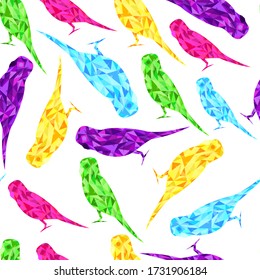 parrots; seamless background of budgies