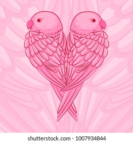 parrots in the shape of a heart