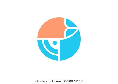 parrots and whales Logo Design Vector Sign 