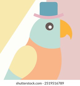 Parrott flat design pastel color.Good drsign for graphic.