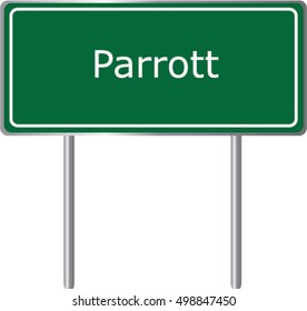 Parrott , Georgia , road sign green vector illustration, road table, USA city