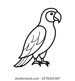 parrrot of a line art vector