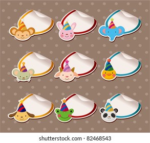 Parry animal head Sticker Labels