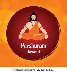 Parshuram jayanti lord parasurama indian hindu festival celebration vector illustrations