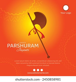 Parshuram jayanti, parshu axe weapon vector illustration wishes greeting design