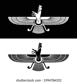 Parsi new year symbol vector. Zorostrian symbol illustration.