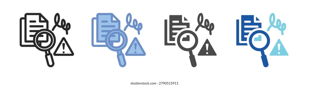 Parsing Error Icon Set With Multiple Styles Vector Illustration