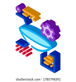 vector de icono de investigación de lente de análisis. signo de investigación de lente de análisis isométrico. ilustración de símbolo aislado de color