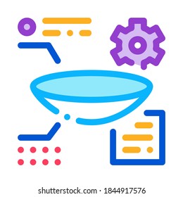 parsing lens research icon vector. parsing lens research sign. color symbol illustration