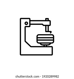 Parsing-Radmaschine. Vektorgrafik-Schild auf einfarbigem Hintergrund