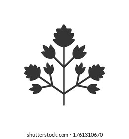 Parsley black glyph icon. Herb leaves. Salad. Natural vegetable. Healthy, organic food.