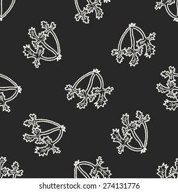 Parsley doodle seamless pattern background