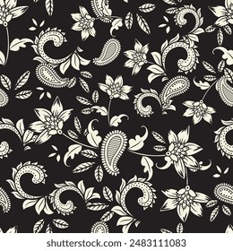 Petersilie Floral Nahtlose Vektorillustration Muster Hintergrund. Ornamentales Blumendesign für die Verwendung aller Stoff-Print-Verpackungspapiere und andere. Überall druckfertiges Design. 