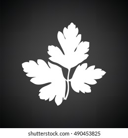 Parsley icon. Black background with white. Vector illustration.