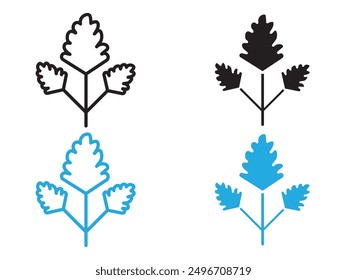 Parsley icon black and white vector outline sign