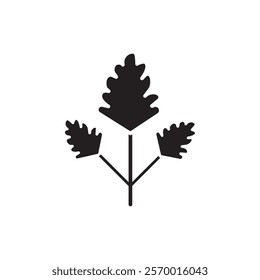 Parsley icon black and white vector outline sign