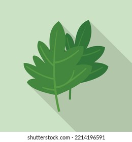 Parsley icon flat vector. Leaf herb. Garnish plant