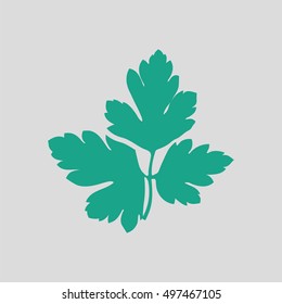 Parsley icon. Gray background with green. Vector illustration.