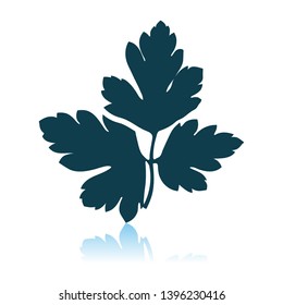 Parsley Icon On Gray Background. Shadow Reflection Design. Vector Illustration.