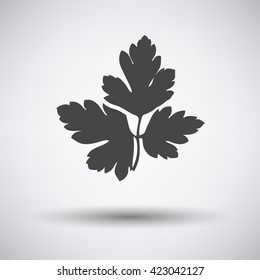 Parsley icon on gray background with round shadow. Vector illustration. 