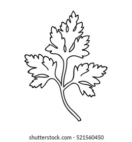 Parsley icon in outline style isolated on white background. Herb an spices symbol stock vector illustration.