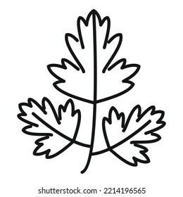 Parsley icon outline vector. Leaf herb. Garnish plant