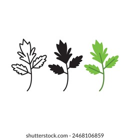 Parsley Icon Set Vector Design.