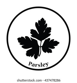 Parsley icon. Thin circle design. Vector illustration.