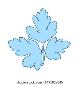 Parsley Icon. Thin Line With Blue Fill Design. Vector Illustration.