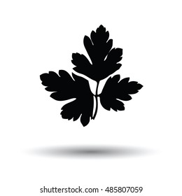 Parsley icon. White background with shadow design. Vector illustration.