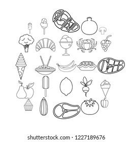 Parsley icons set. Outline set of 25 parsley vector icons for web isolated on white background