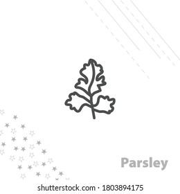 Parsley isolated line icon for web and mobile