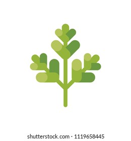 Parsley leaf flat icon. Colorful green leaf  flat illustration