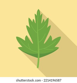 Parsley leaf icon flat vector. Herb plant. Garnish dill