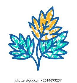 parsley leaves doodle icon sketch vector. parsley leaves sign. isolated symbol illustration