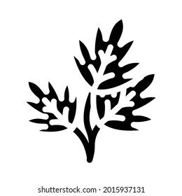 parsley leaves glyph icon vector. parsley leaves sign. isolated contour symbol black illustration