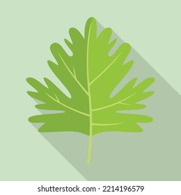 Parsley leaves icon flat vector. Leaf herb. Food salad