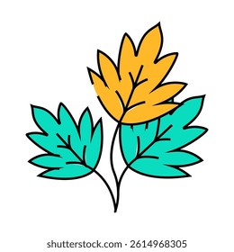parsley leaves line icon vector. parsley leaves sign. isolated symbol illustration